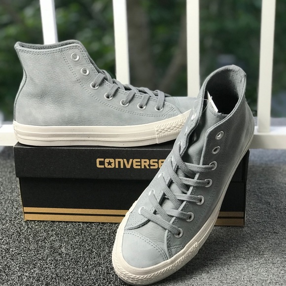 NWT Converse Ctas HI Leather Cool Grey W AUTHENTIC - Picture 4 of 8